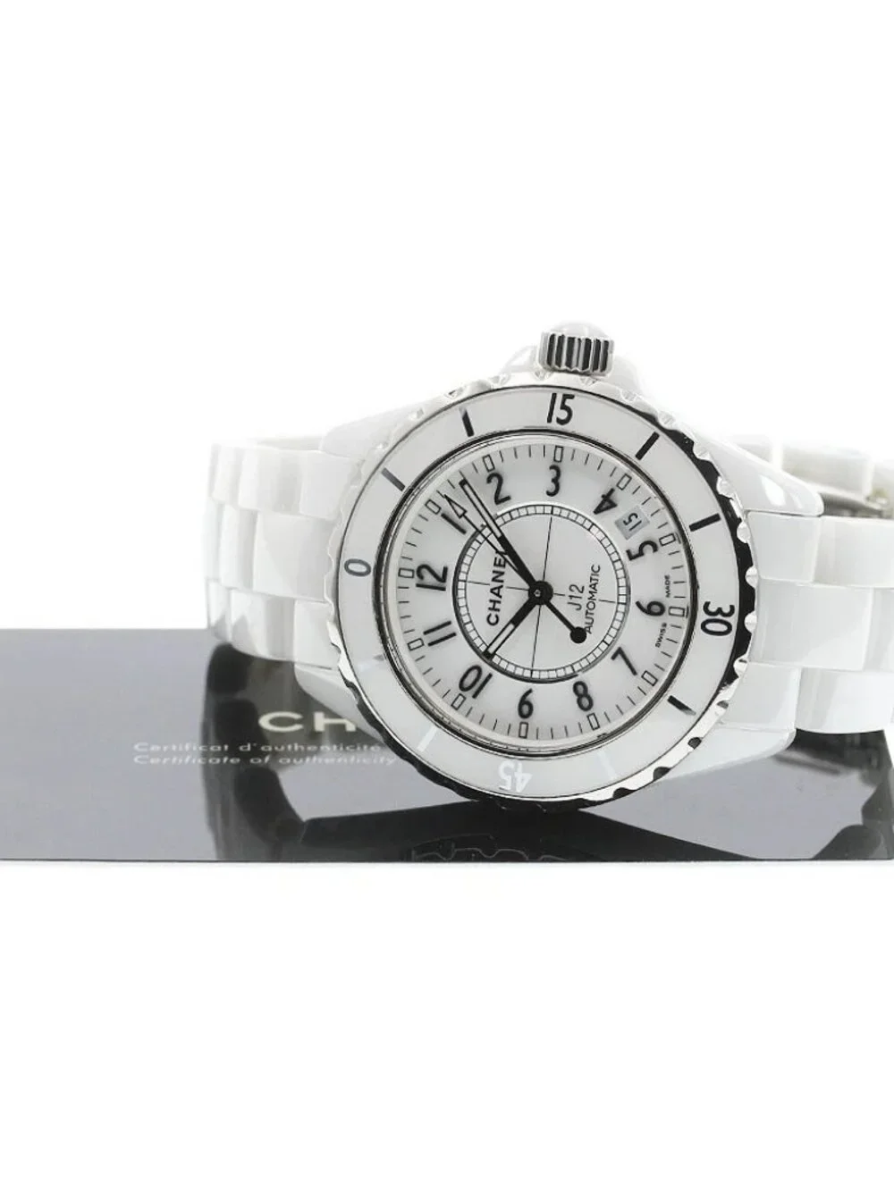 CHANEL J12 H0970 White ceramic date white Dial Automatic Men's Watch_968253